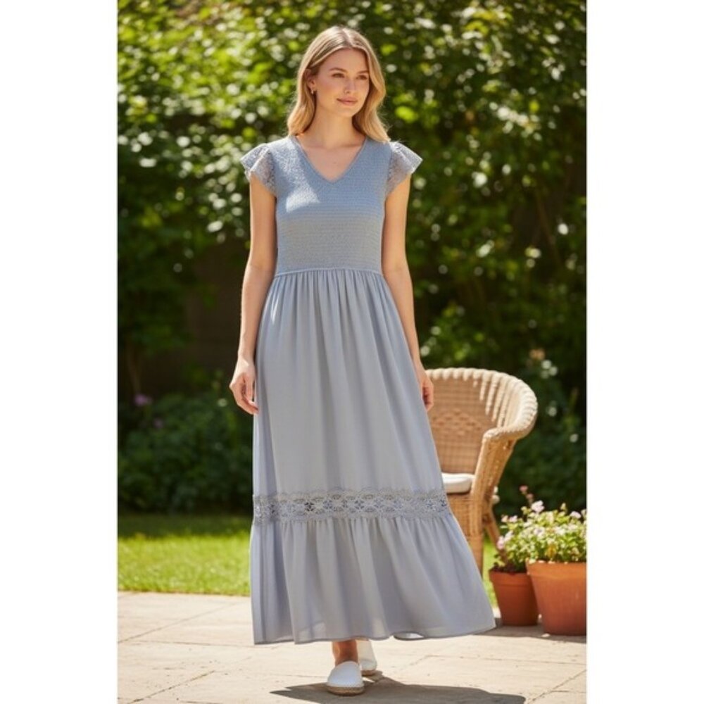 Source Unknown Light Blue Maxi Dress